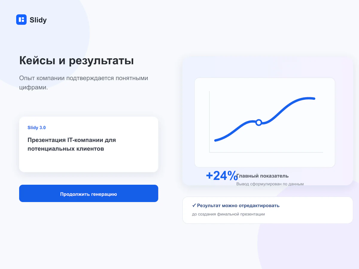 Карточка кейса компании с задачей, решением и результатом