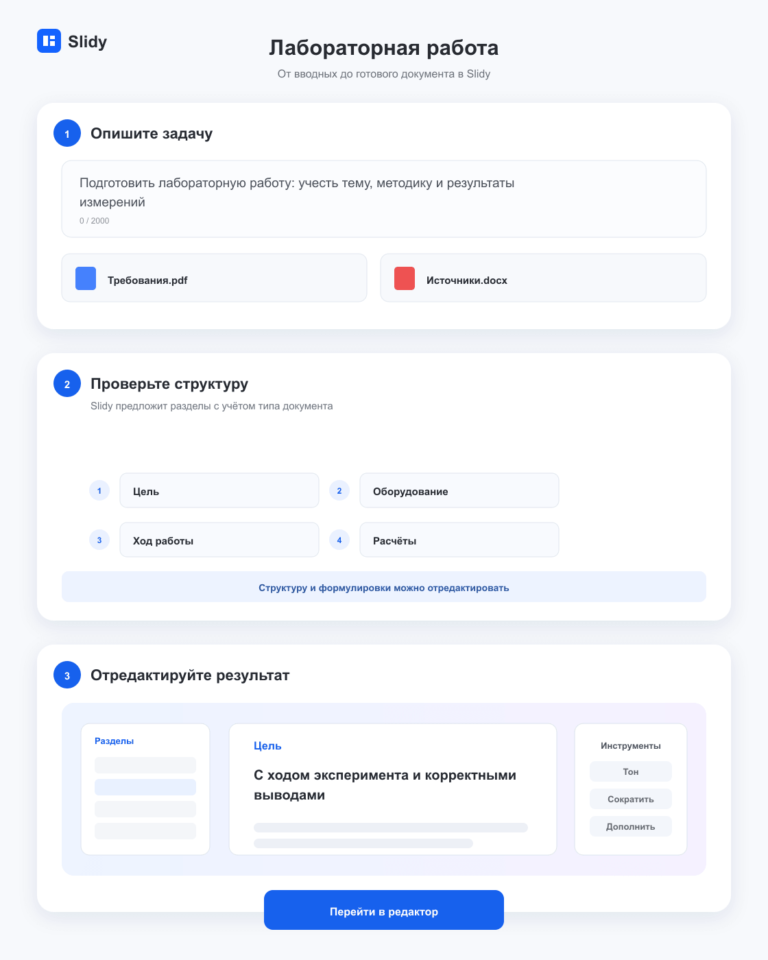 Этапы создания документа «Лабораторная работа»: вводные, структура и готовый редактируемый текст