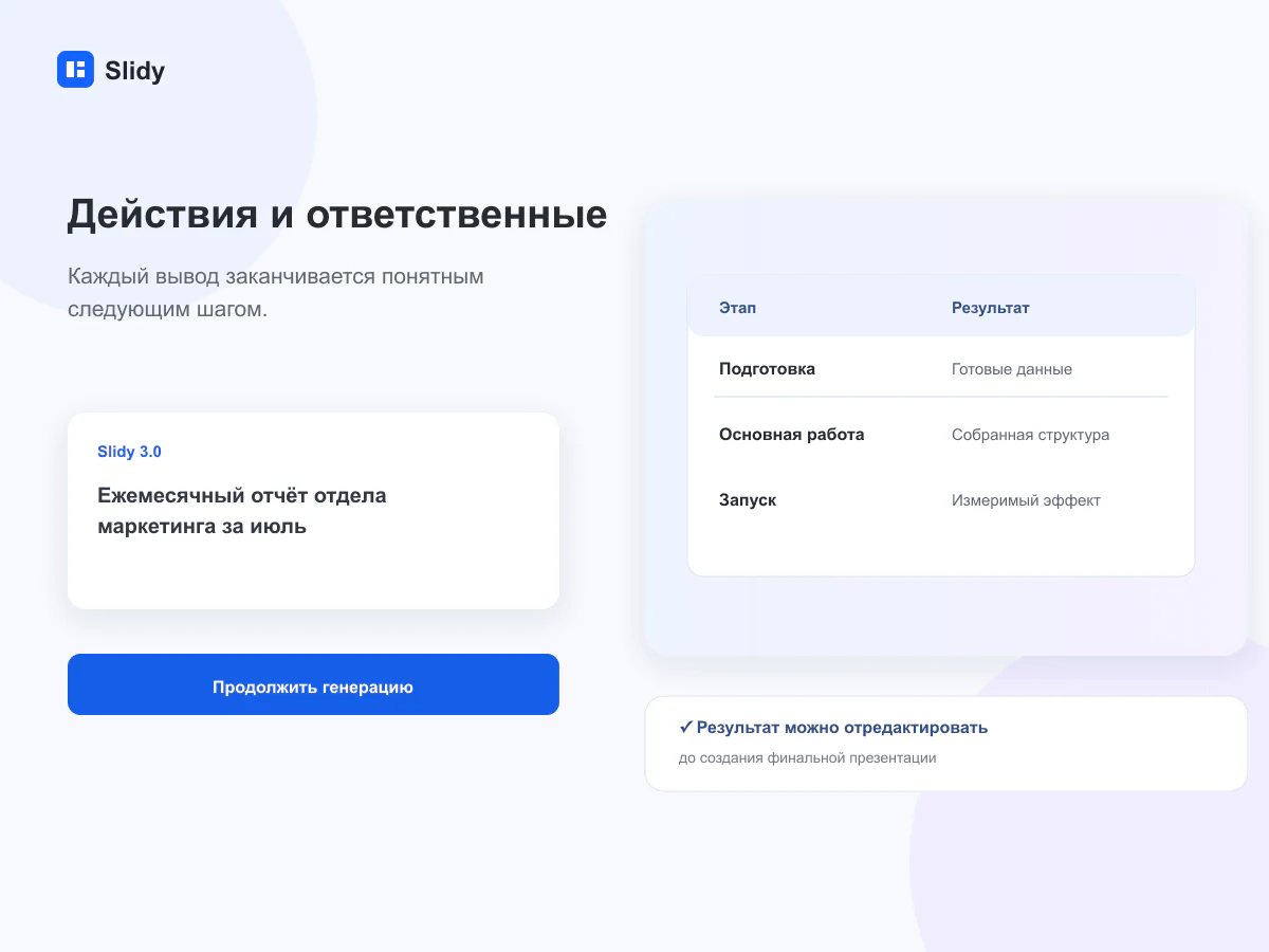 Карточки действий с владельцами, сроками и статусами исполнения