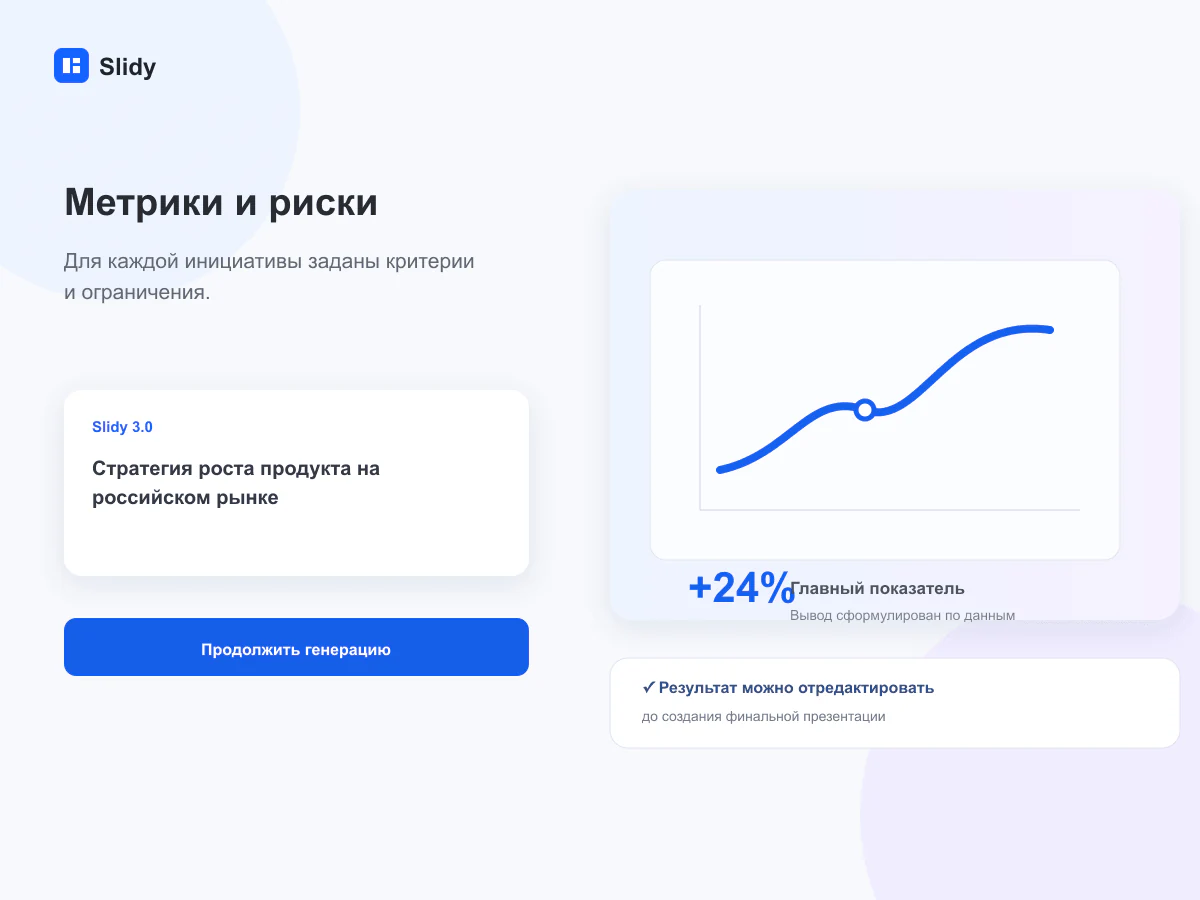 Система стратегических метрик, рисков и условий пересмотра