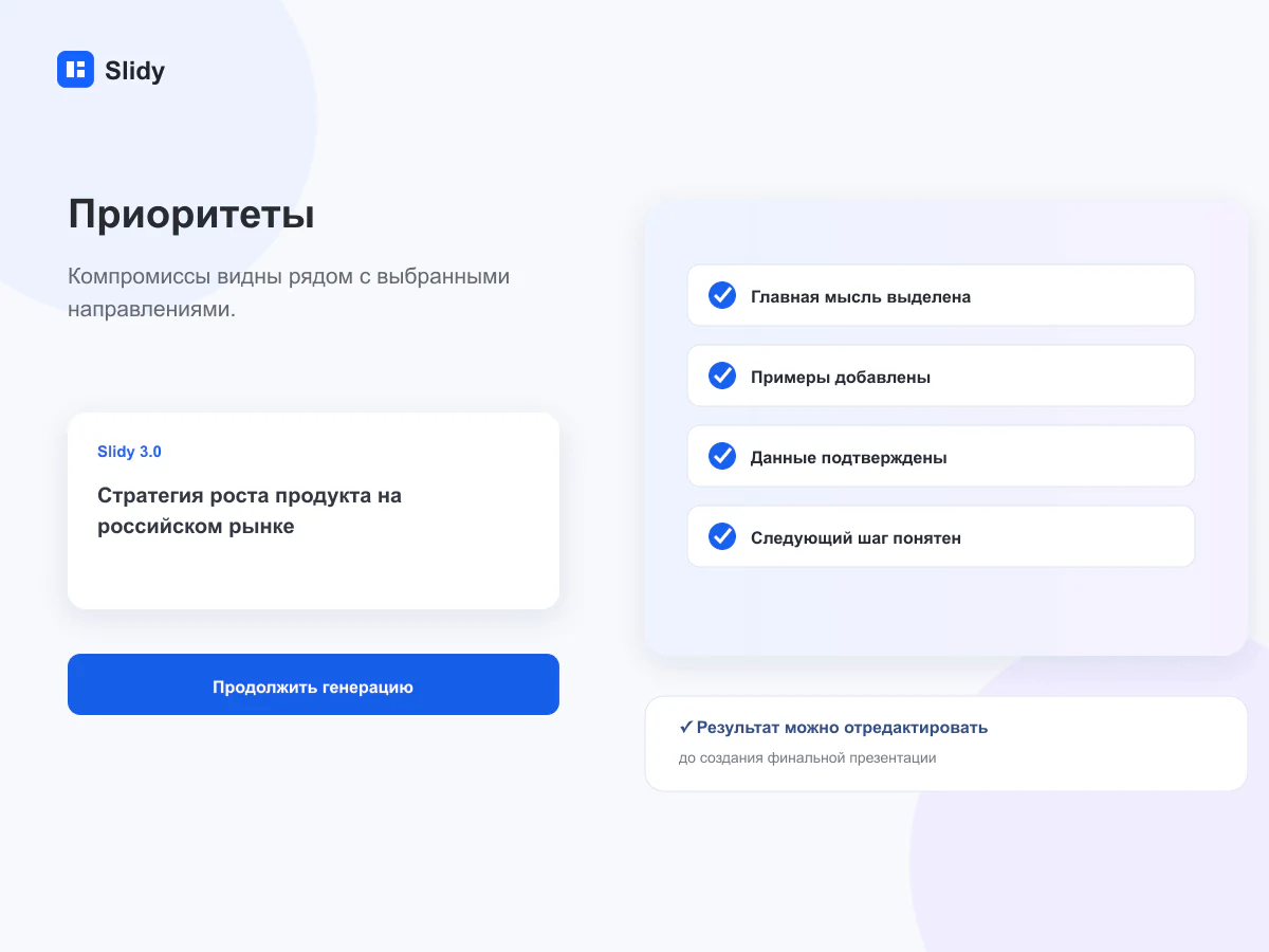 Карта стратегических приоритетов, компромиссов и отказов