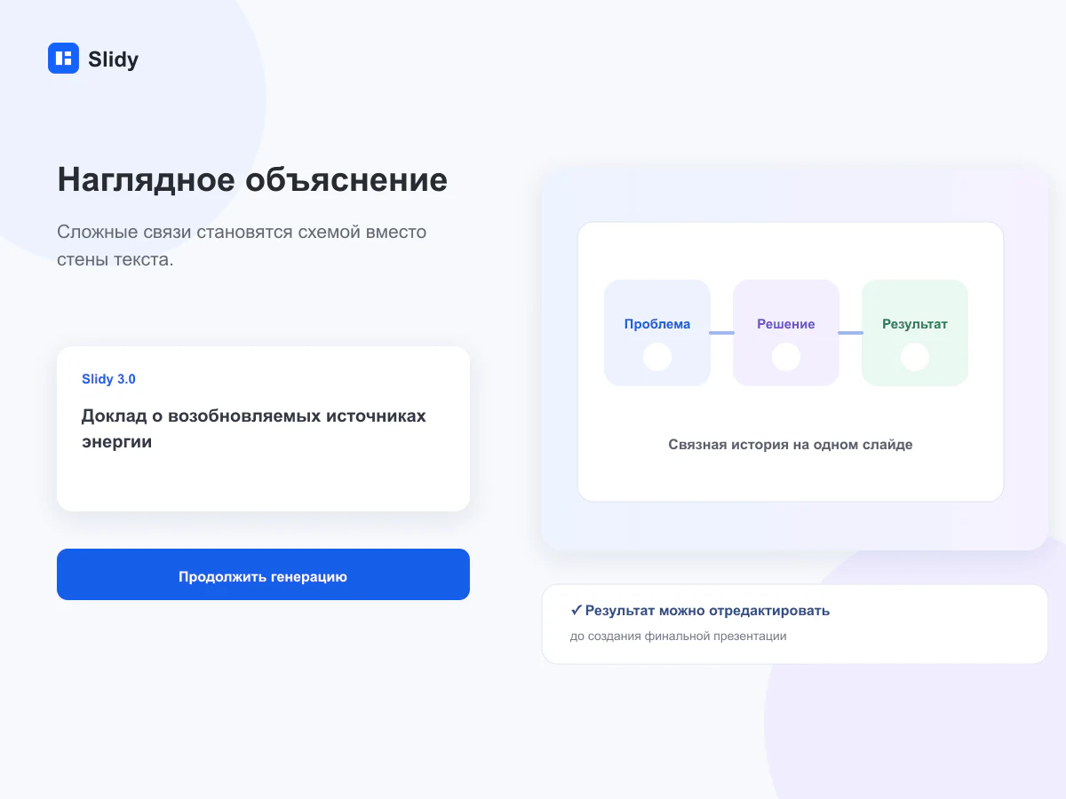 Сложная тема превращается в наглядную схему с ключевой идеей